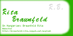 rita braunfeld business card